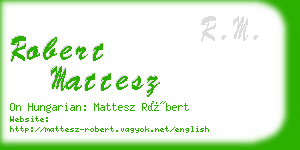 robert mattesz business card